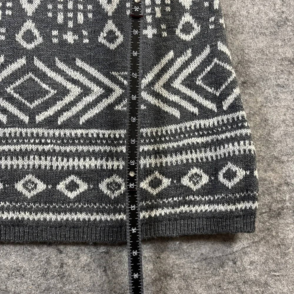 Hollister Sweater Dress Women's Medium Gray & White Geometric Tribal Fair Isle